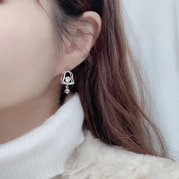 Certified 1ct. t.w. Diamond Bell Earrings 18k White Gold over Italian Silver - Picture 7 of 16